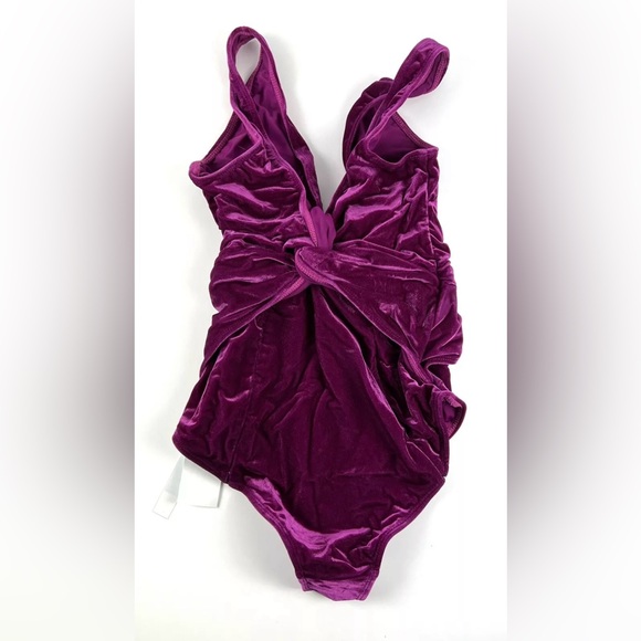 Jonathan Simkhai Women’s Magenta Front Knot One Piece Swimsuit Size Small - Picture 2 of 3